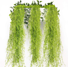 Fake Spanish Moss - Artificial Moss for Plants Indoor Crafts 33 Inch Long 3 PCS