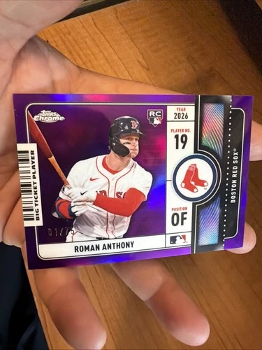 2026 Topps Chrome Roman Anthony Purple 01/75 Big Ticket Player RC Boston Red Sox