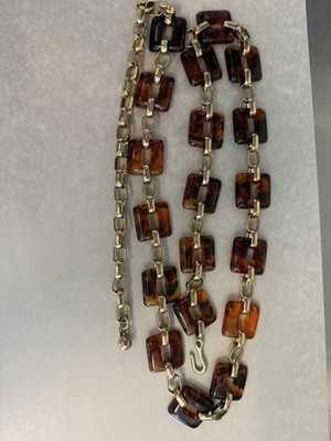 Belt/ Necklace,chainAngela Caputi Italy faux Tortoise Shell Lucite Woman Belt