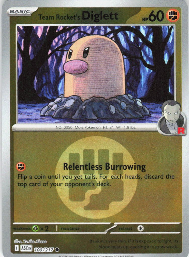 Team Rocket's Diglett (Energy Symbol) Common ME: Ascended Heroes 100/217 NM