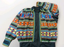 Vintage Handmade Seminole Indian Patchwork Jacket Native American Sz L faded