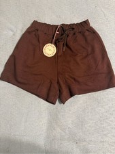 Umgee Women's Dark Brown Drawstring Casual Athletic Shorts
