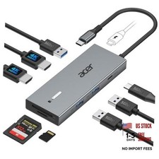 USB-C Docking Station Dual Monitor, 9-in-1 Laptop Dock with 2 HDMI 0.65FT