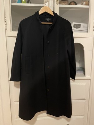 COS round neck wool blend coat black (EUR36 CN165/84A)