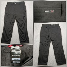 Gerry Pants Men's 36x30 Black Softshell Fleece Lined Outdoor Hiking