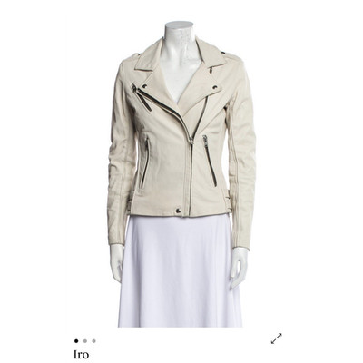Iro Lamb Leather Biker Jacket ivory perfect to foil or paint Women's small