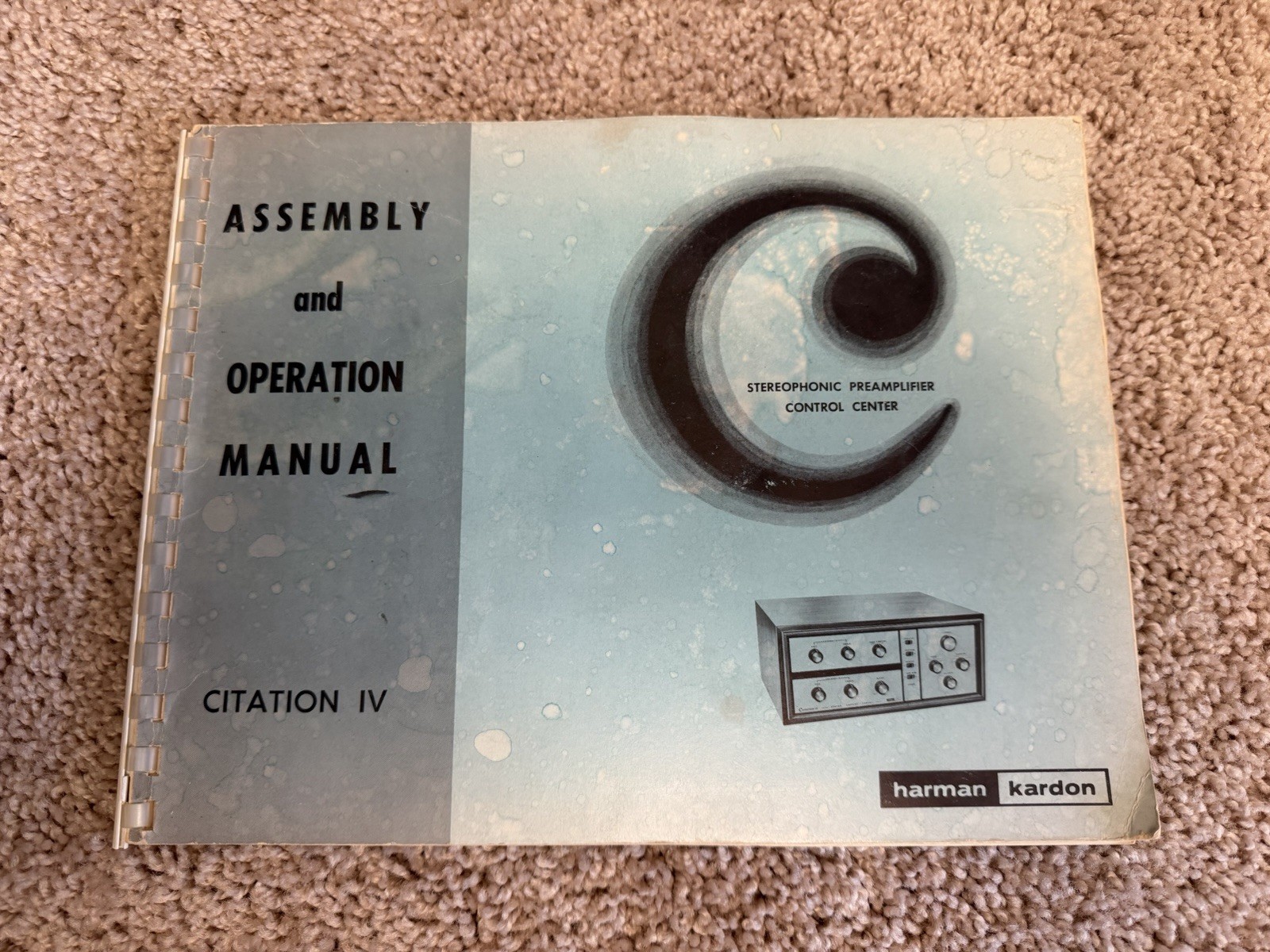 ORIGINAL Harman Kardon Citation IV Assembly & Operation Manual Preamplifier