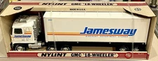 🏁 NYLINT Vintage 1980’s JAMESWAY GMC 18-Wheeler Semi Truck Pressed Steel 🏁