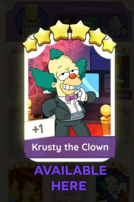 Krusty der Clown -6  Set -20 -Die Simpsons ALBUM MONO-POLY-GO SUPER SCHNELLER SERVICE