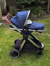 Mothercare Journey Pushchair Travel System Pram With Rain Cover Blue