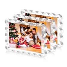 3 Pack Acrylic Picture Frame - 4x6 Magnetic Picture Frames, Double Sided Magn...