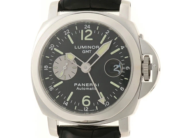 Panerai — Panerai Luminor GMT PAM00088 Stainless Steel / Leather 44mm Black Dial #DW1030