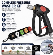 Auto Detailing, High Pressure , Spray Gun, 6", 8.0 Gpm, 4500 Psi, 3/8 Connect