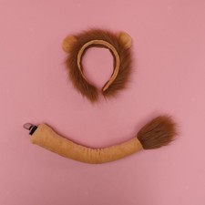 Lion Tail Ears Set Costume Accessories Fancy Dress for Adult Party Stage