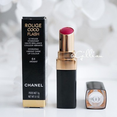 CHANEL Rouge Coco Flash Rouge Hydrating Vibrant Shine Lipstick - 64 ARDENT - NIB