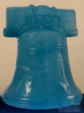 Mold-A-Rama LARGE Liberty Bell BANK - AQUA BLUE-New York World's Fair RARE MOLD