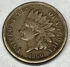 1860 Indian Head Cent Copper Nickel Rounded Bust VF Condition