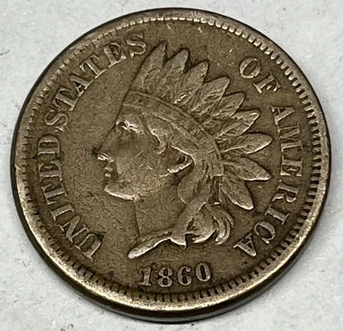 1860 Indian Head Cent Copper Nickel Rounded Bust VF Condition