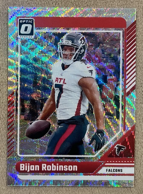 2024 Panini Donruss Optic Bijan Robinson Wave Parallel /300 #8 Atlanta Falcons