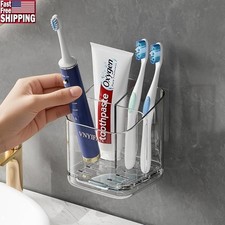 Dual-Use Toothbrush Holder Wall Mount Desktop Easy Clean Drainage System