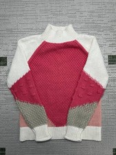 Loft Sweater Womens Xs Pink Gray White Knit Pullover New 