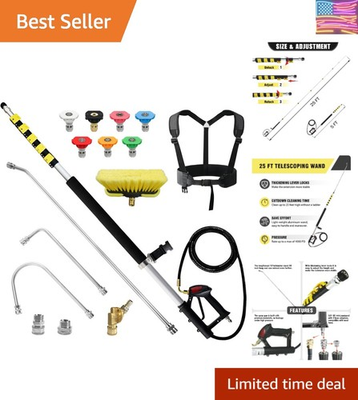 #ad 25 FT Pressure Washer Telescoping Wand with Power Washer Extension Wands Bru... $202.30
