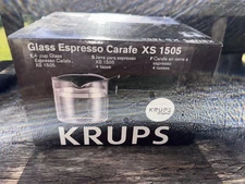 KRUPS XS1505 Glass Espresso Carafe Replacement for 4-Cup Machine – New Open Box