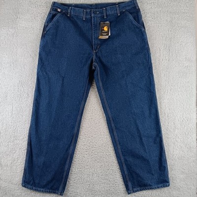 Carhartt FRB13-DNM Mens Flame Resistant FR Denim Dungaree Jeans 44x32 CAT 2 NWT