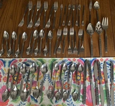 Vintage Oneida 1881 Rogers Stainless Flatware Lot of 64 Pcs  SPANISH COURT
