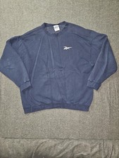 Vintage Reebok Sweatshirt Mens XL Blue Crewneck Pullover Embroidered Made USA