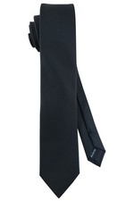 TigerTie - Modische Krawatte in schwarz matt, fein und dezent, uni, 7 cm Breite