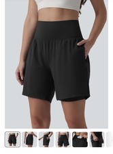 Halara SoftlyZero Airy Super High Waist 2-in-1 Cool Touch 7" Yoga Shorts S black