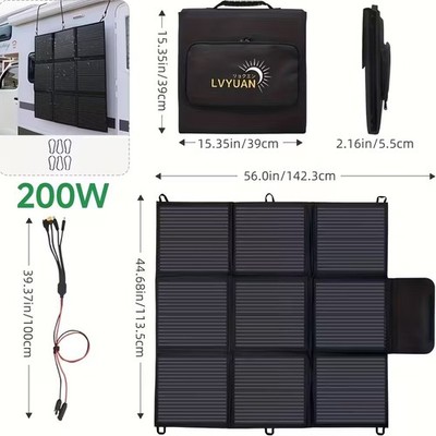 LVYUAN Tragbares Solarpanel 200 W/36 V faltbar IP64 wasserdicht