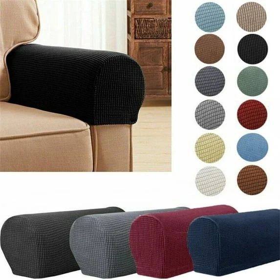 Set of 2 Stretch Armrest Covers Arm Covers for Chairs Couch Sofa Armchair Slipco