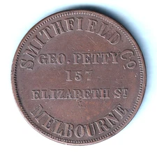 Australia Token.  c1850s Petty 1d..  Melbourne Vic..