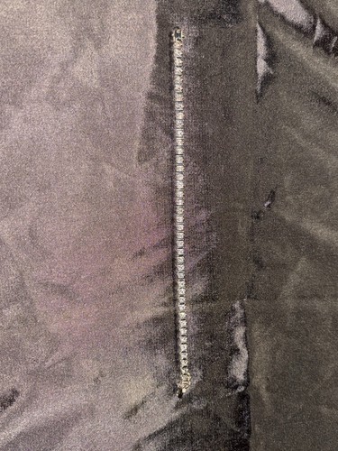 925 Sterling Silver Tennis Bracelet Clear Square CZ, Box Clasp, Signed
