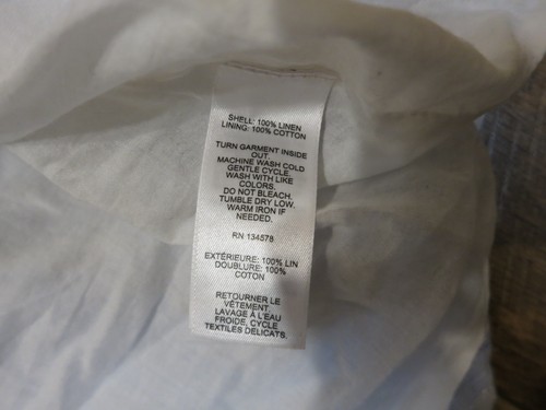 Vineyard Vines 2Q0106 Women's Blue/Brown Ruffle Linen Sleeveless Dress Sz L - Picture 8 of 13