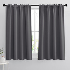 RYB HOME Grey Blackout Curtains - Thermal Insulated Noise Reducing Energy Effici