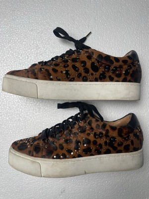 NIB- Joie 'Handan' Leopard-Print Calf-Hair Platform Sneakers - Size 40