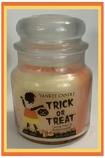 Yankee Trick Or Treat Candy Corn/Buttercream Swirl Candle 13 Oz Jar-Halloween