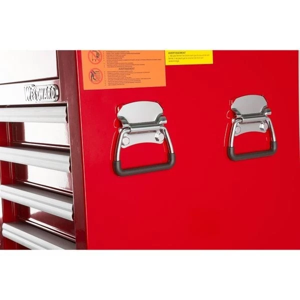 Cómoda intermedia Westward 32H848 Westward, 3 cajones, recubierta de polvo roja, Foto 3 de 4