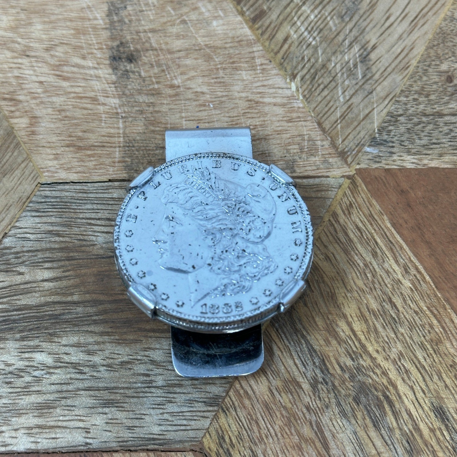 Vintage 1888 Morgan Silver Dollar Pepsi Cola Bottle Cap Money Clip image 10
