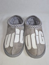 UGG Womens 4 Tasman CHOPD Gray Slip Ons Sherpa Lined Slippers