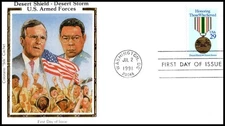 1991 Honoring Those Who Served 2552 FDC Colorano Military Desert Storm medal