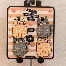 GFORCE Set of 4 Cute Cat Luggage Tags ID Holder Travel Bag ID Card