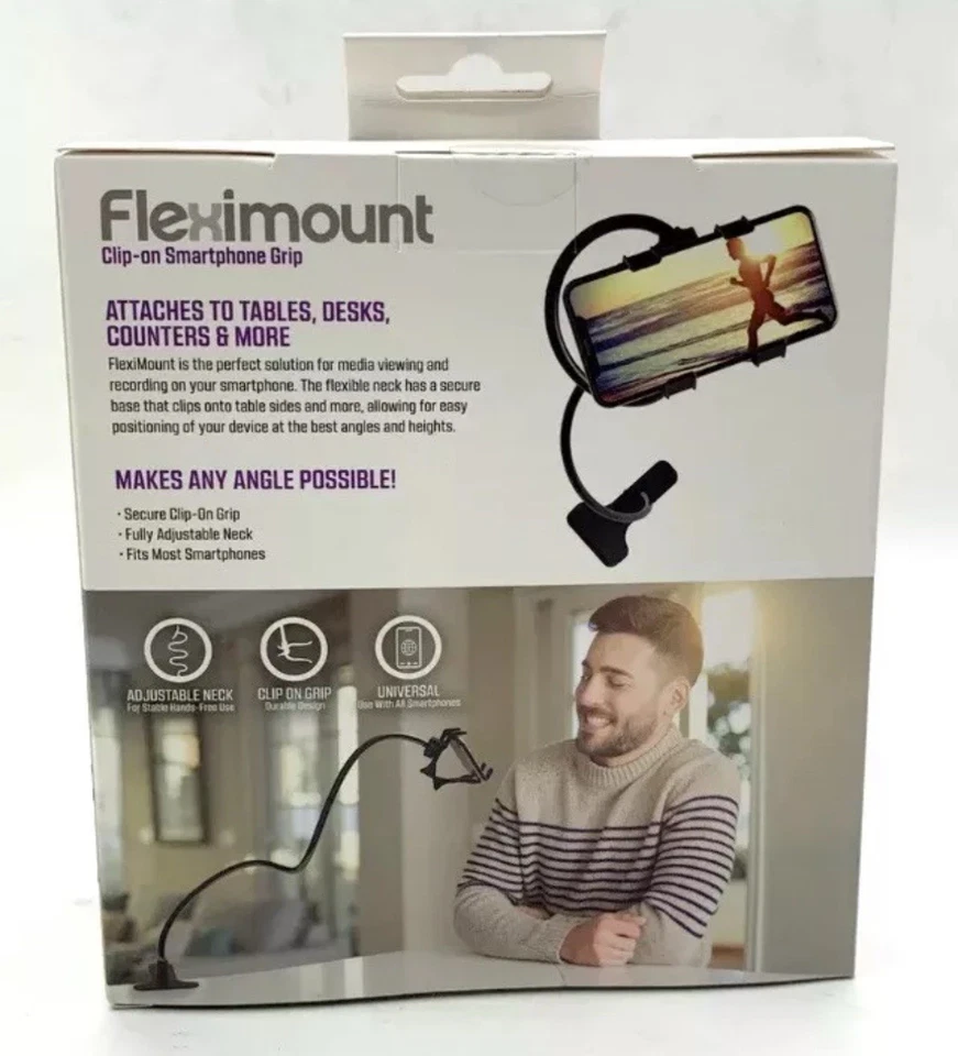 TZUMI Fleximount Clip-On Grip Cell Phone Holder Up to 24" Reach Adjustable New - Image 2 of 2