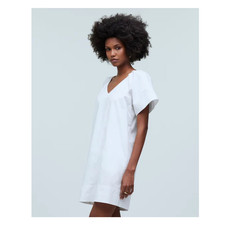 Madewell V Neck Mini Short Sleeve Trendy Going Out Shirt Dress US Women's XS New