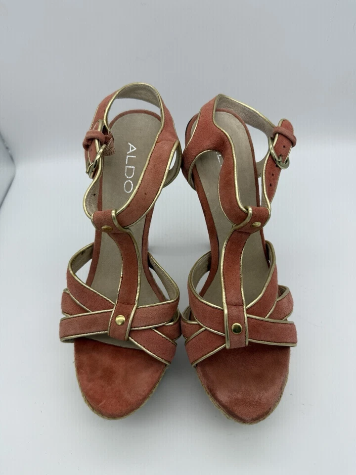 Alpargata Aldo 5.5" Tacón Alto Mujer Talla 6.5 Rosa Vacaciones Salir Foto 2 de 4