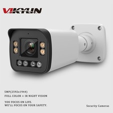 VIKYLIN 5MP 5X ZOOM Bullet IP Camera Full Color IR Two-Way Audio Dual Light POE