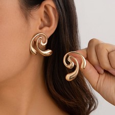 Geometric Drop Earrings Iron Electroplated Stainless Steel Needle